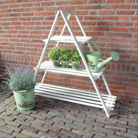 Szczegółowe zdjęcie nr 4 produktu Oleandro Drabinka na kwiaty, 3-poziomowa, biała, CF69W