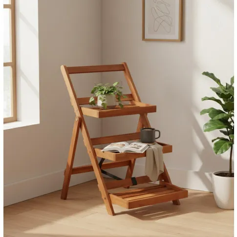 Stojak na rośliny z drewna akacji   Zeneta