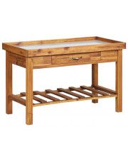 Brązowy drewniany stół ogrodniczy - Cinder