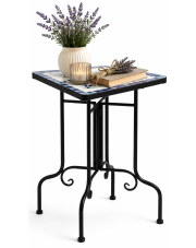 Niebiesko-biały stolik ceramiczny – Neve w sklepie Edinos.pl