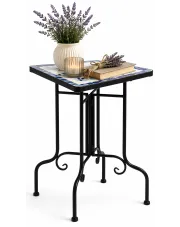 Niebiesko-biały stolik ceramiczny – Neve w sklepie Edinos.pl