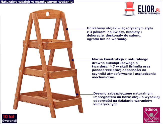 Kwietnik z drewna eukaliptusowego Tutori