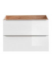 Podwieszana szafka łazienkowa pod umywalkę z szufladami - Malta 3X Biały połysk 80 cm w sklepie Edinos.pl