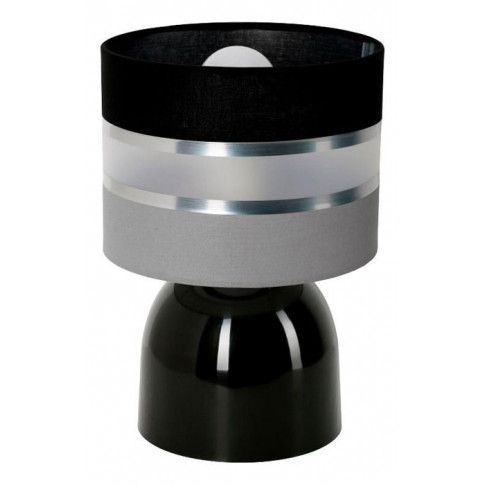Czarna mała lampka z okrągłym abażurem EX67-Hadel
