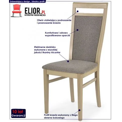 Fotografia Krzesło drewniane Santi - dąb sonoma z kategorii Krzesła