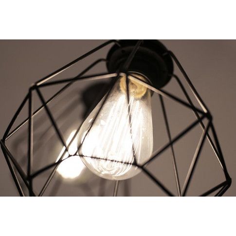 Lampa wisząca EX75-Loftis z geometrycznym, drucianym kloszem