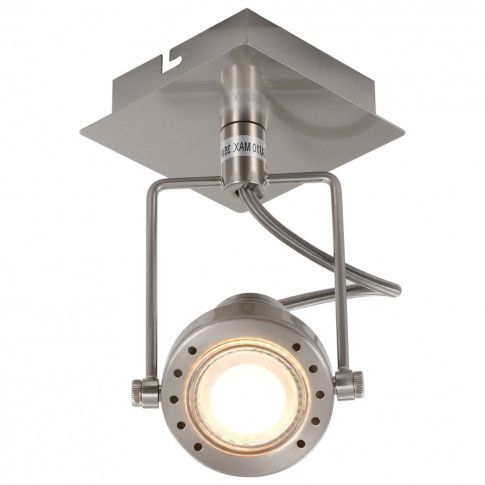 Chromowana lampa sufitowa EX86-Firo z okrągłym reflektorem