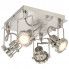 Srebrna kwadratowa lampa sufitowa z regulacją - EX88-Firo