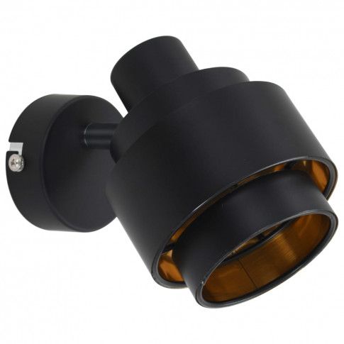 Czarna lampa ścienna EX89-Metos z regulacją klosza