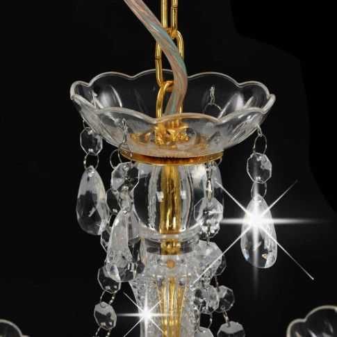 Złoty żyrandol z kryształowymi zdobieniami EX95-Zeus