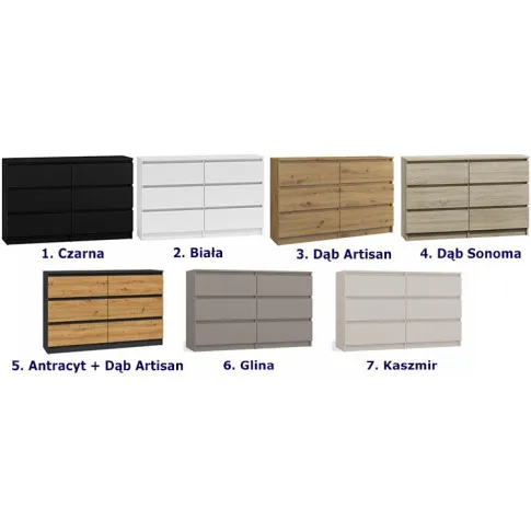 Szczegółowe zdjęcie nr 5 produktu Duża komoda 140 cm dąb artisan - Berta 2X