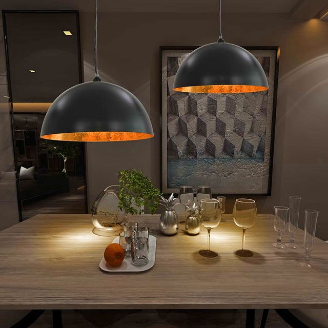 Zestaw dwóch metalowych lamp wiszących w stylu loftowym EX105-Moldo