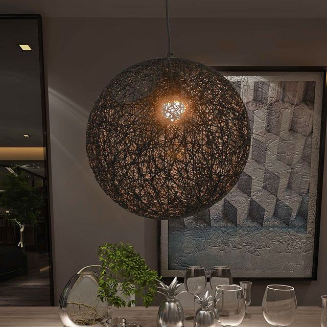 Czarna okrągła lampa wisząca EX106-Enders w stylu boho