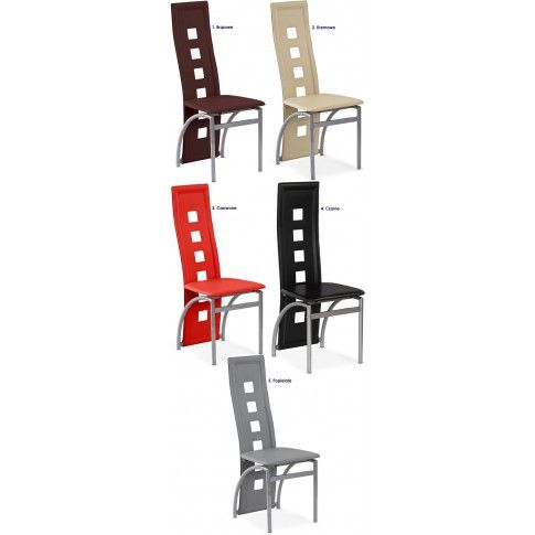 Zdjęcie tapicerowane krzesło czerwone Bilios - sklep Edinos.pl