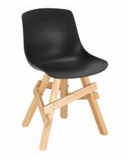 Drewniane krzesło czarne - Trisi w sklepie Edinos.pl
