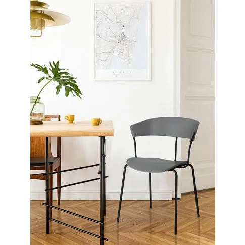 Szare krzesło Salmi minimalistyczne