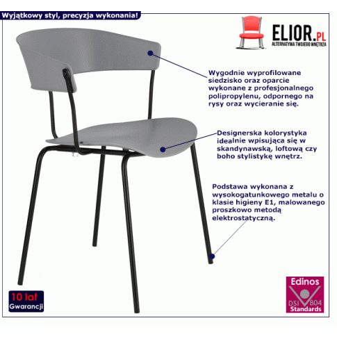 Szare krzesło Salmi wygodne