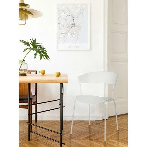 Białe krzesło Salmi skandynawskie