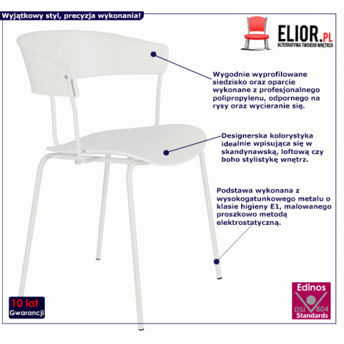 Białe krzesło Salmi wygodne