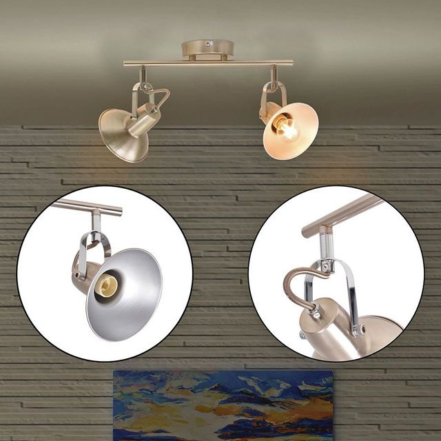 Srebrna lampa sufitowa F596-Dalina z obracanymi kloszami