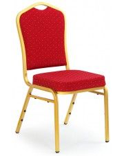 Luksusowe krzesło typu ludwik Abrax - bordowe ze złotymi nogami w sklepie Edinos.pl