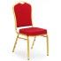 Zdjęcie produktu Luksusowe krzesło typu ludwik Abrax - bordowe ze złotymi nogami.