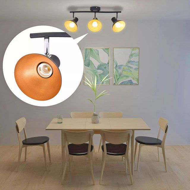 Czarno-złota lampa sufitowa w stylu loftowym N883-Jarina