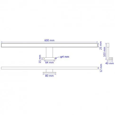 Wymiary lampy EX125-Molda