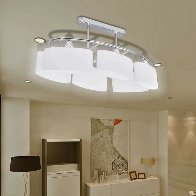 Srebrna lampa sufitowa ze szklanymi kloszami EX134-Lotex