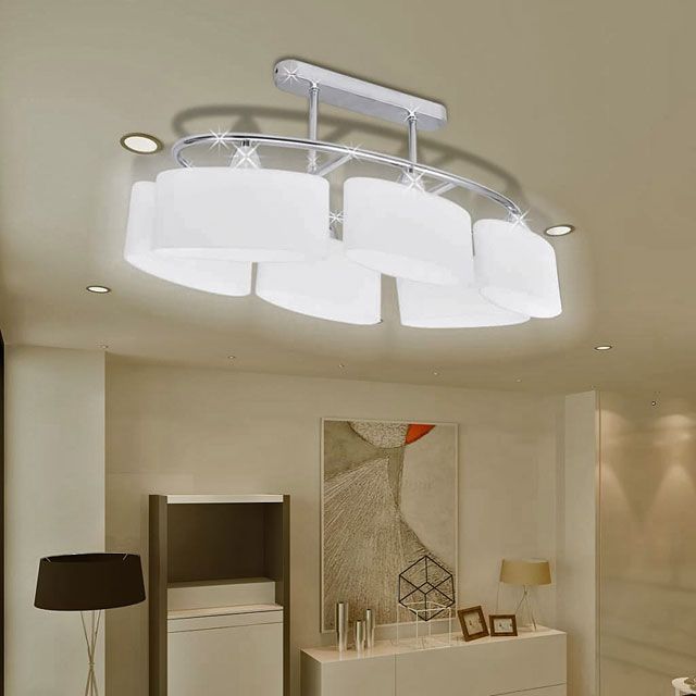 Srebrna lampa sufitowa ze szklanymi kloszami EX134-Saloy