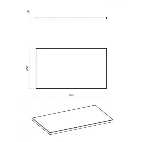 Wymiary blatu łazienkowego Malta 10X Dąb 80 cm
