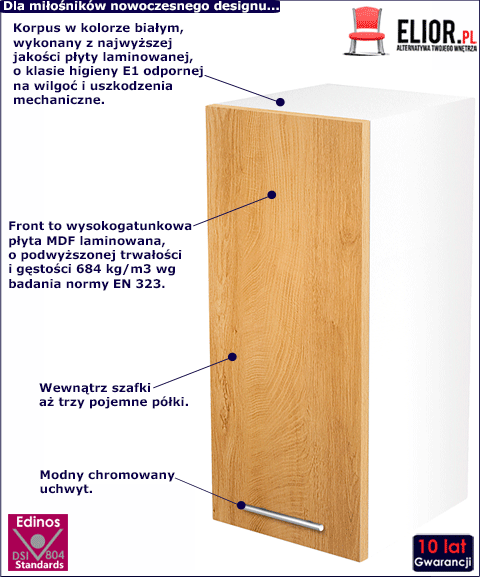 Szafka górna do kuchni Vokres 23X dąb miodowy