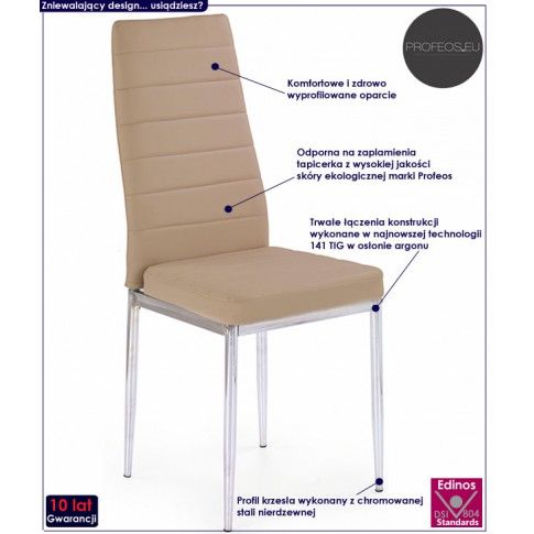 Fotografia Tapicerowane krzesło Perks - brązowe z kategorii Krzesła
