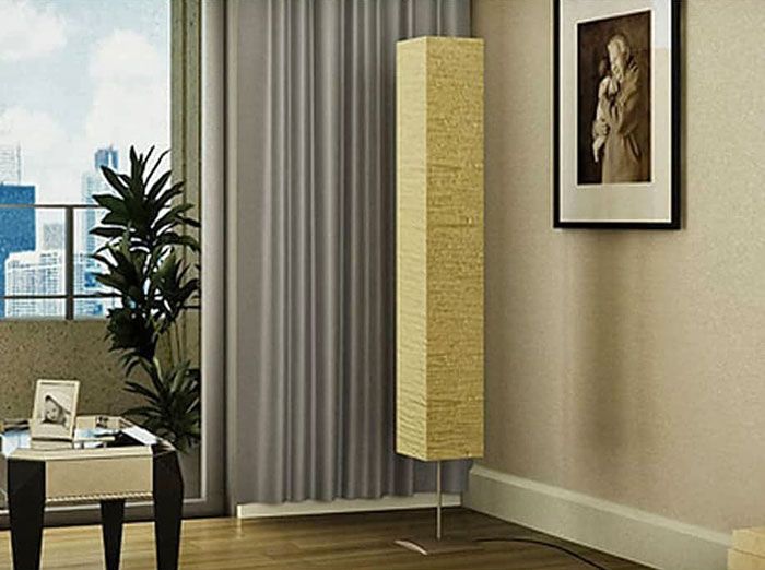 Beżowa lampa podłogowa z papieru ryżowego S448-Lirena