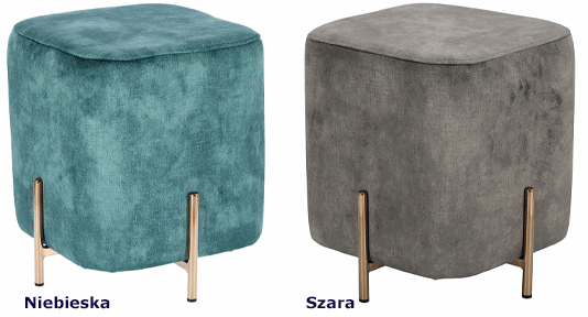 Welwetowe pufy glamour Alena - eleganckie