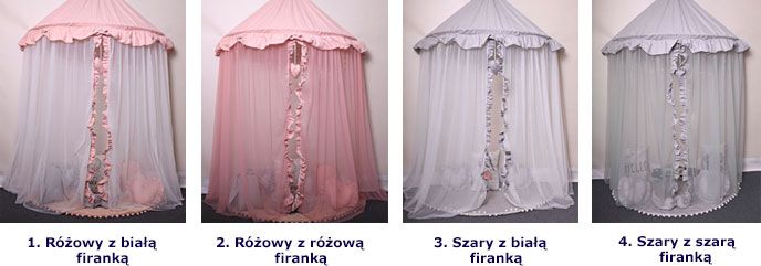 Dziecięcy baldachim Sentopia 2X w 4 kolorach do wyboru (różowo-biały, różowy, szaro-biały i szary)