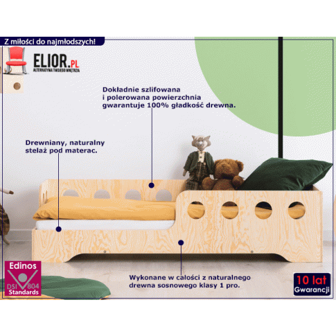 Łóżko dziecięce z litego drewna sosnowego Filo 4X