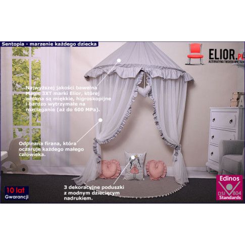 Szary baldachim dla dziecka z matą Sentopia 3X- sklep Edinos.pl