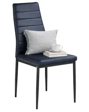 Tapicerowane czarne nowoczesne krzesło z ekoskóry - Zenida w sklepie Edinos.pl