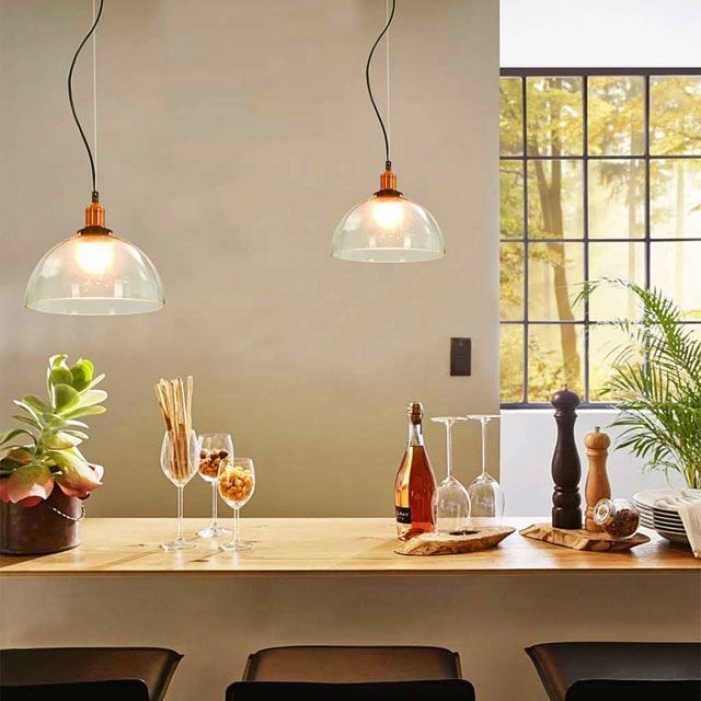 Zestaw dwóch szklanych lamp wiszących w stylu loftowym EX154-Orta