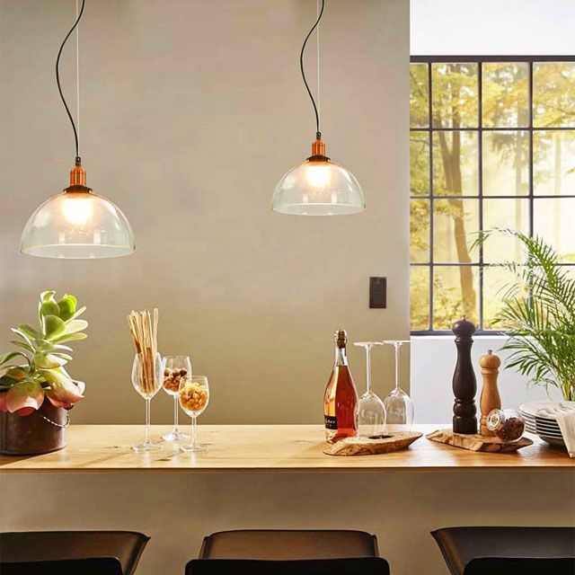 Zestaw dwóch szklanych lamp wiszących w stylu loftowym L712-Gavina