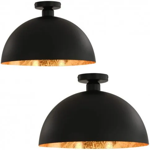 Zestaw dwóch czarno-złotych lamp sufitowych EX157-Senta