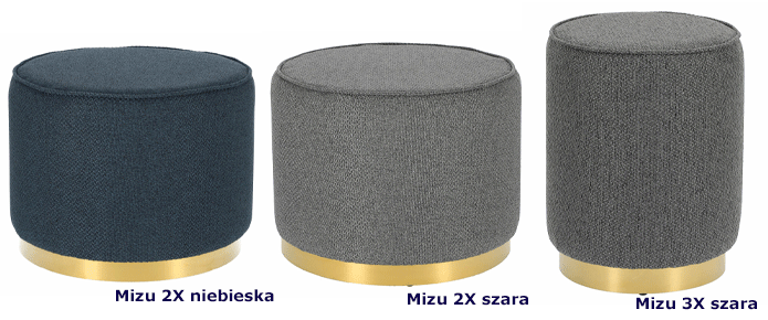 Tapicerowane pufy do salonu Mizu - miękkie