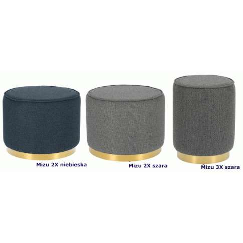 Tapicerowane pufy Mizu glamour
