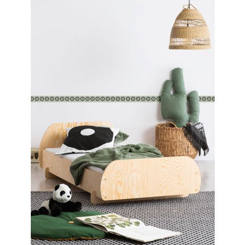 Minimalistyczne drewniane łóżko młodzieżowe z zagłówkiem Mailo 3X