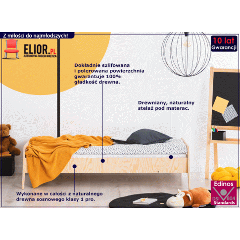 Łóżko dziecięce z litego drewna sosnowego Mailo 6X