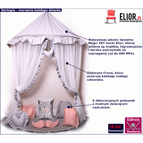 Baldachim dziecięcy z oświetleniem led Sentopia 4X 