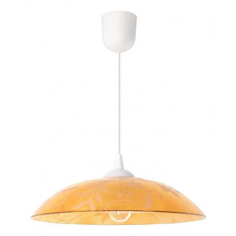 Żółta lampa wisząca ze szklanym kloszem EX159-Anola