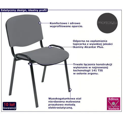 Fotografia Nowoczesne krzesło biurowe konferencyjne ISO Dilos - 2 kolory z kategorii Pracownie i biura
