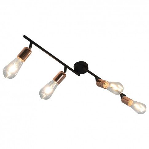 Czarno-miedziana lampa sufitowa z żarówkami EX222-Celix